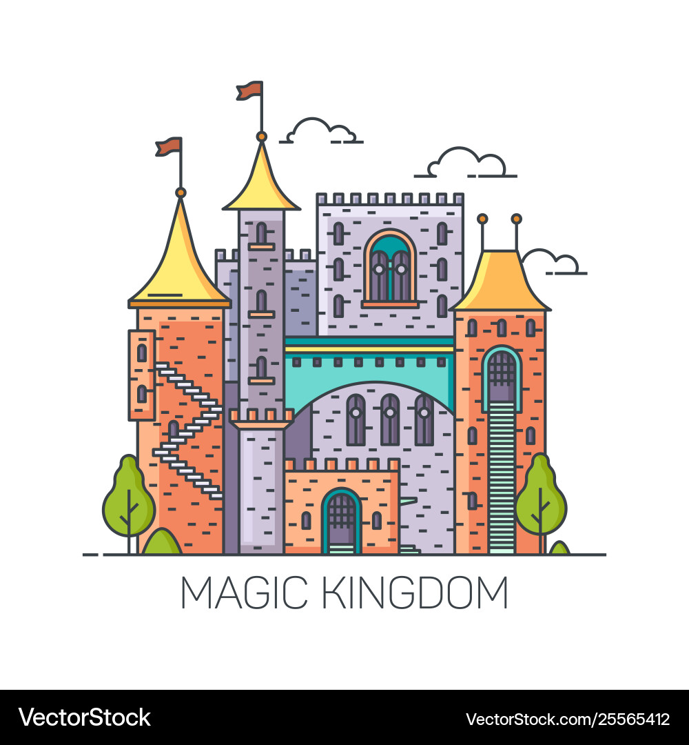 Magische Burg aus Märchen Prinzessin Fort Magische Burg aus Märchen Prinzessin Fort vektorbild