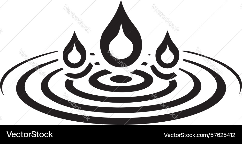 Multiple water drops creating overlapping ripples vector image