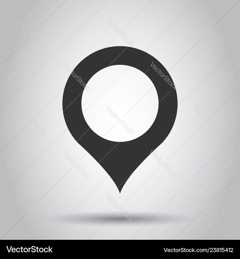 Pin map icon in flat style gps navigation vector image