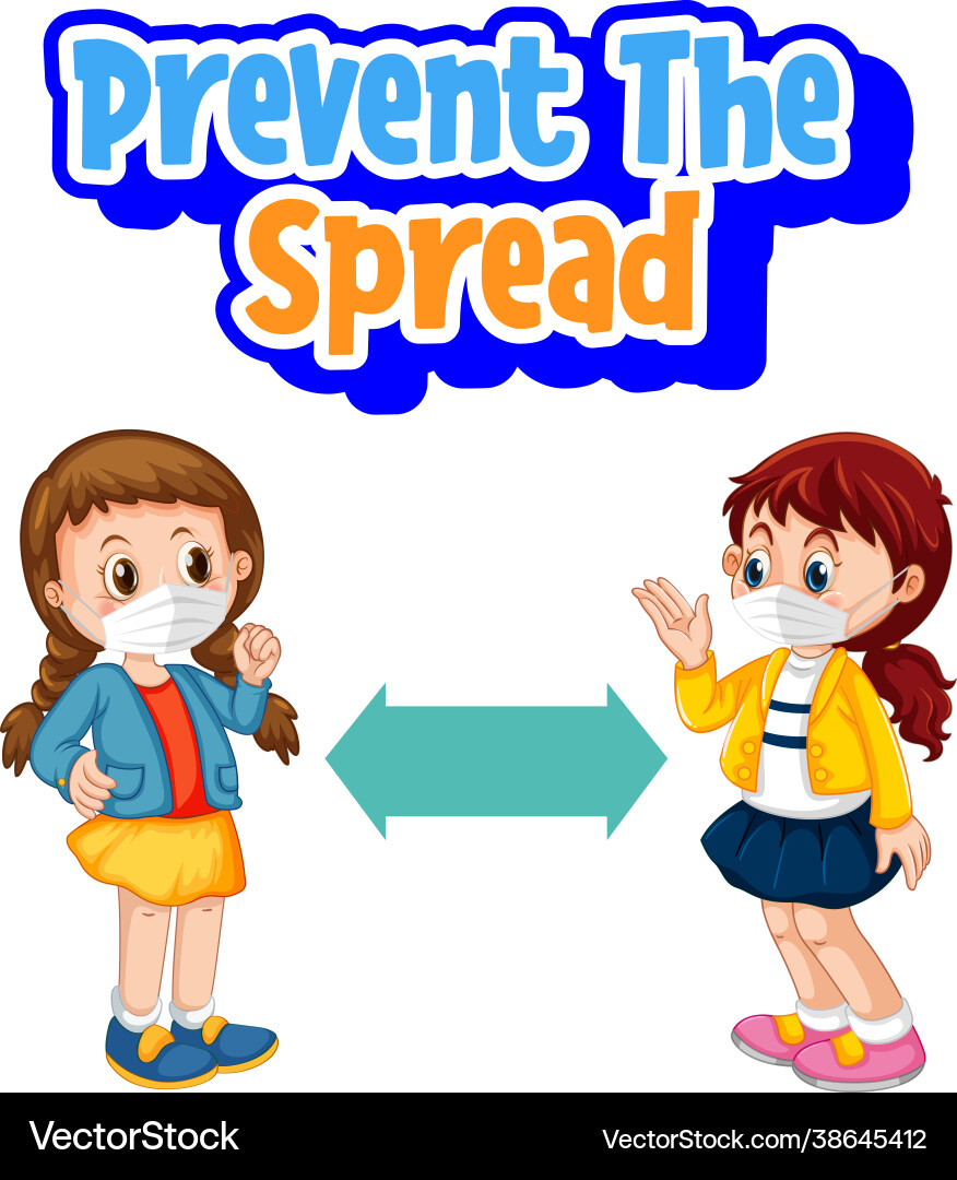 Prevent spread font in cartoon style with two vector image