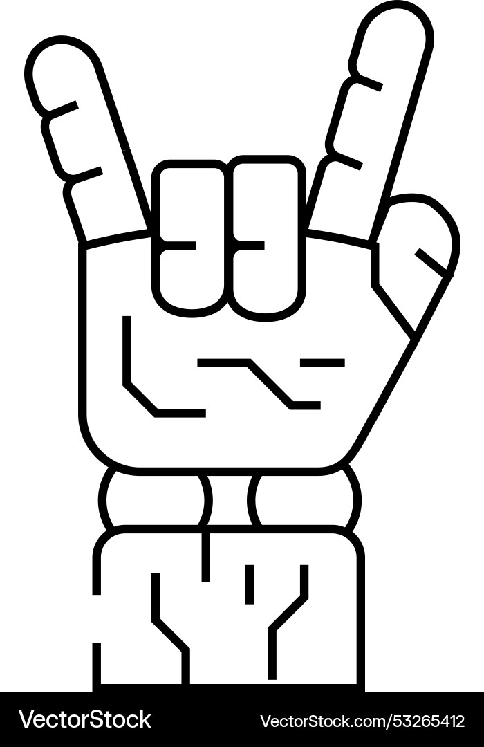 Rock and roll robot hand gesture line icon Rock and roll robot hand gesture line icon Vector Image