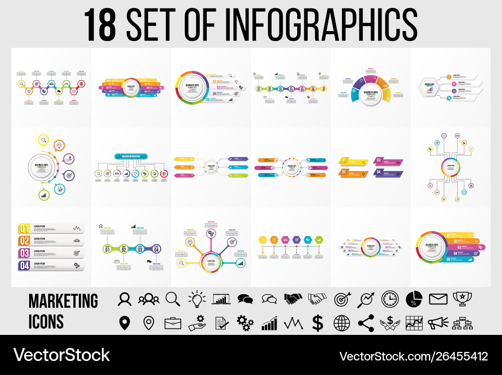 Set of infographics elements design template Vector Image