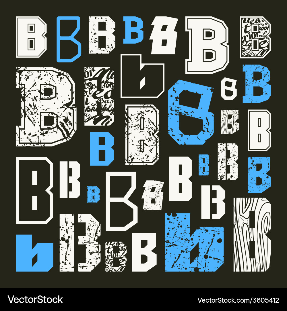 Set versions of letters b vector image