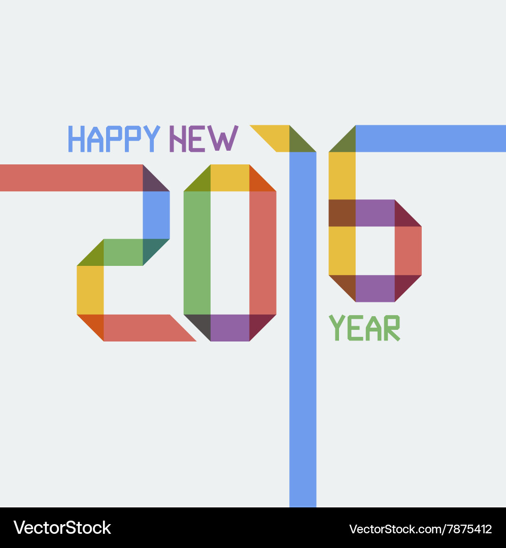 Sign with the numbers 2016 of intersecting vector image