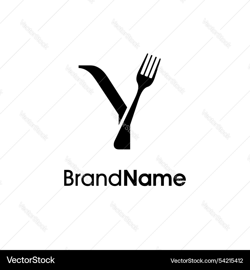 Simple and unique initial y fork logo Simple and unique initial y fork logo vector image