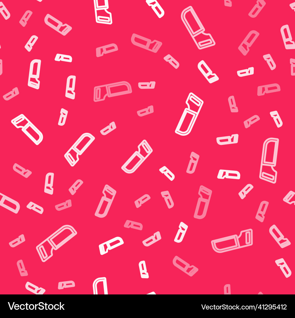 White line hacksaw icon isolated seamless pattern White line hacksaw icon isolated seamless pattern Vector Image