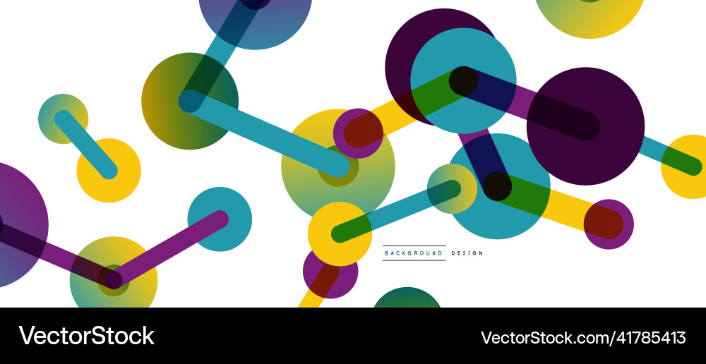 Abstract background round dots connected by lines Vector Image