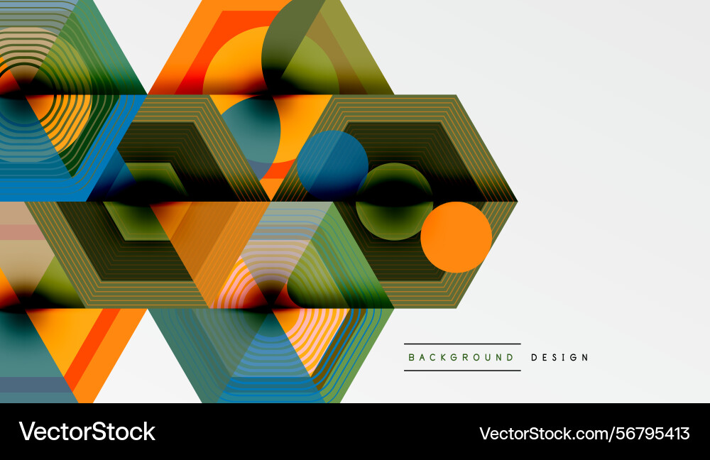 Abstract geometric pattern hexagons circles lines Abstract geometric pattern hexagons circles lines Vector Image