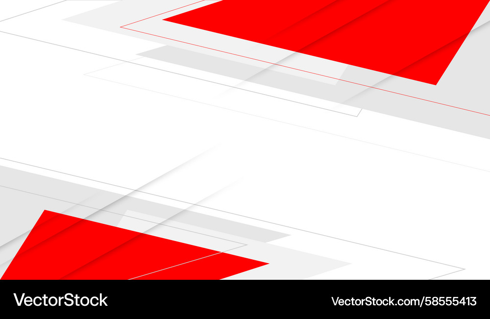 Abstract Red and White Geometric Background Vector Image