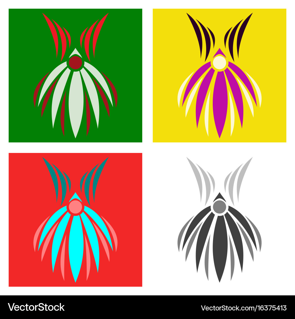Assembly of patterns in oriental style vector image