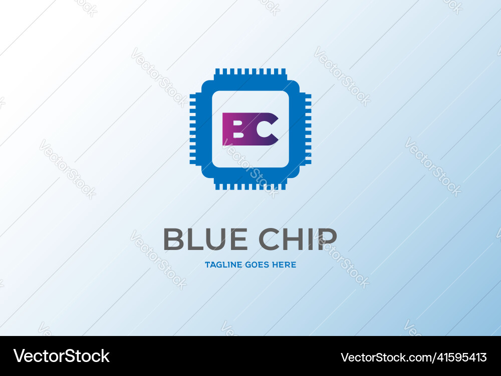 Blue electronic processor chip for cpu technology Blue electronic processor chip for cpu technology vector image