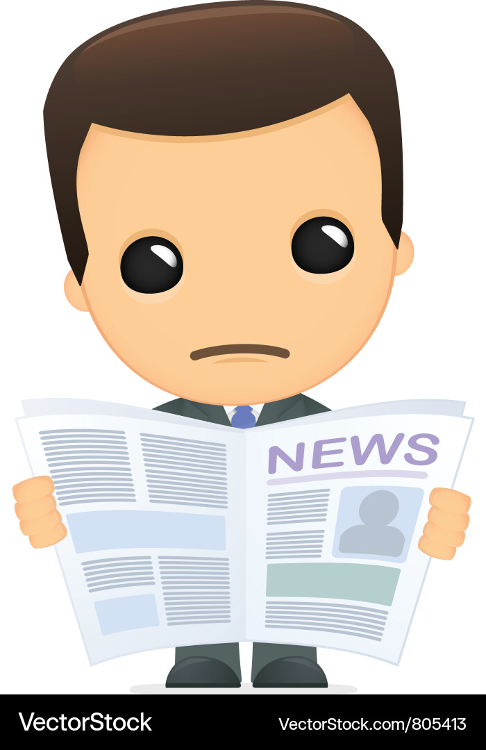 Cartoon Businessman Zeitung lesen Vektorbild