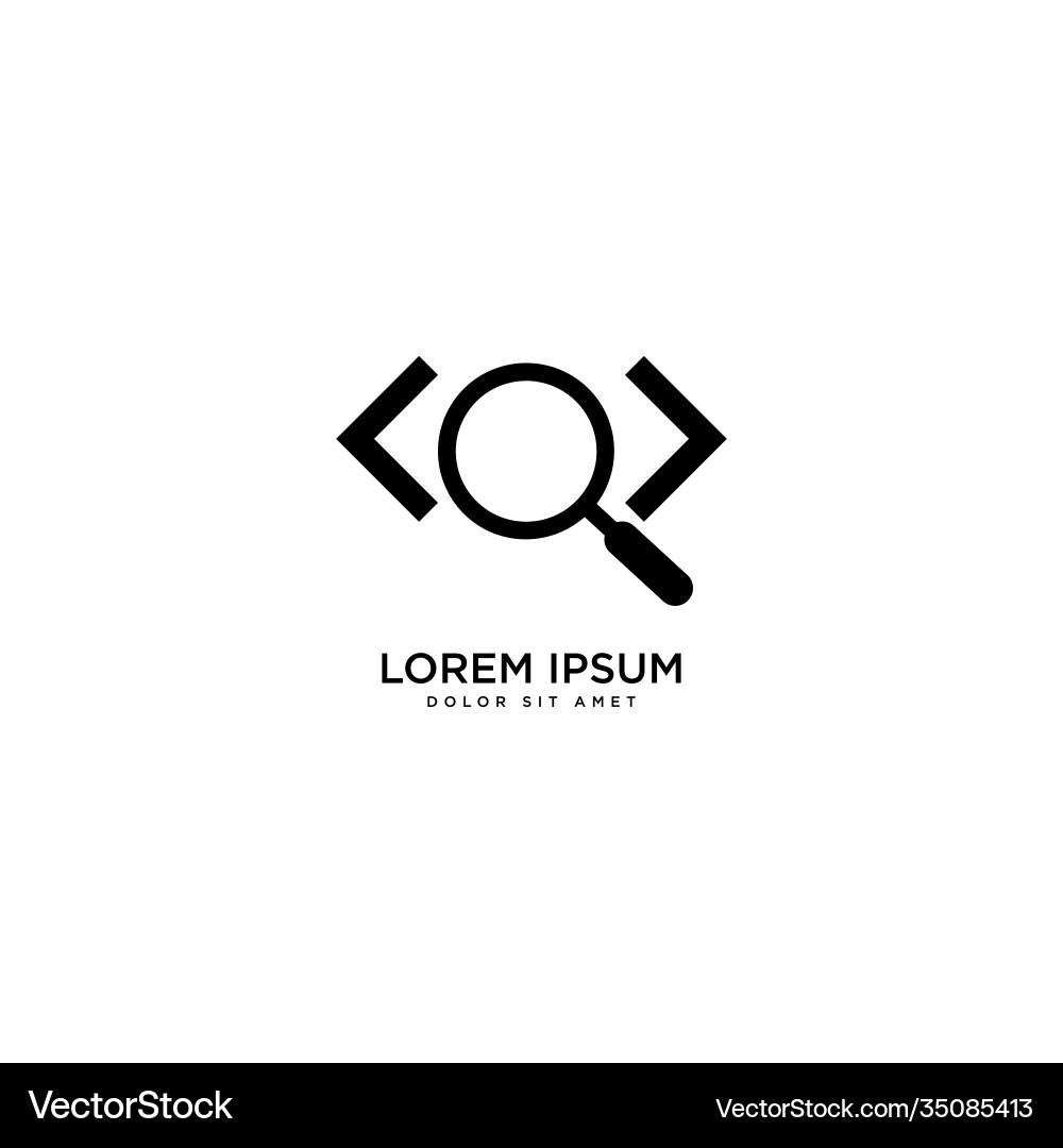 Code search design technology simple Code search design technology simple Vector Image