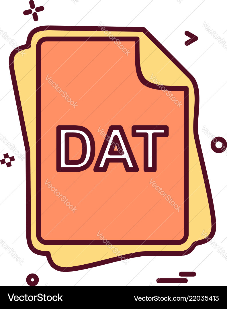 Dat file type icon design Vector Image