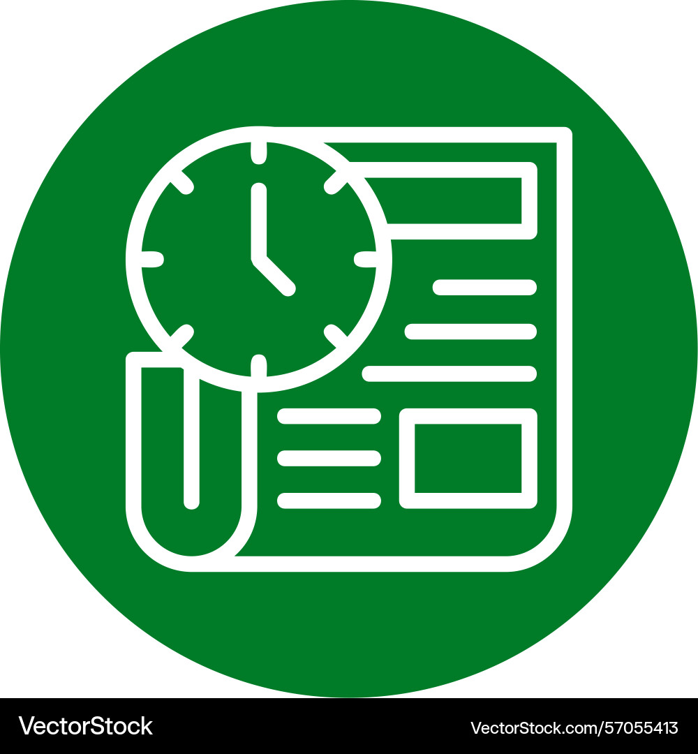 Deadline clock line circle style icon design Vector Image