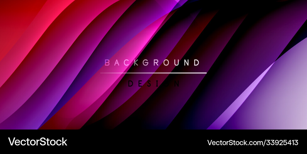 Fluid gradient waves with shadow lines and glowing Vector Image