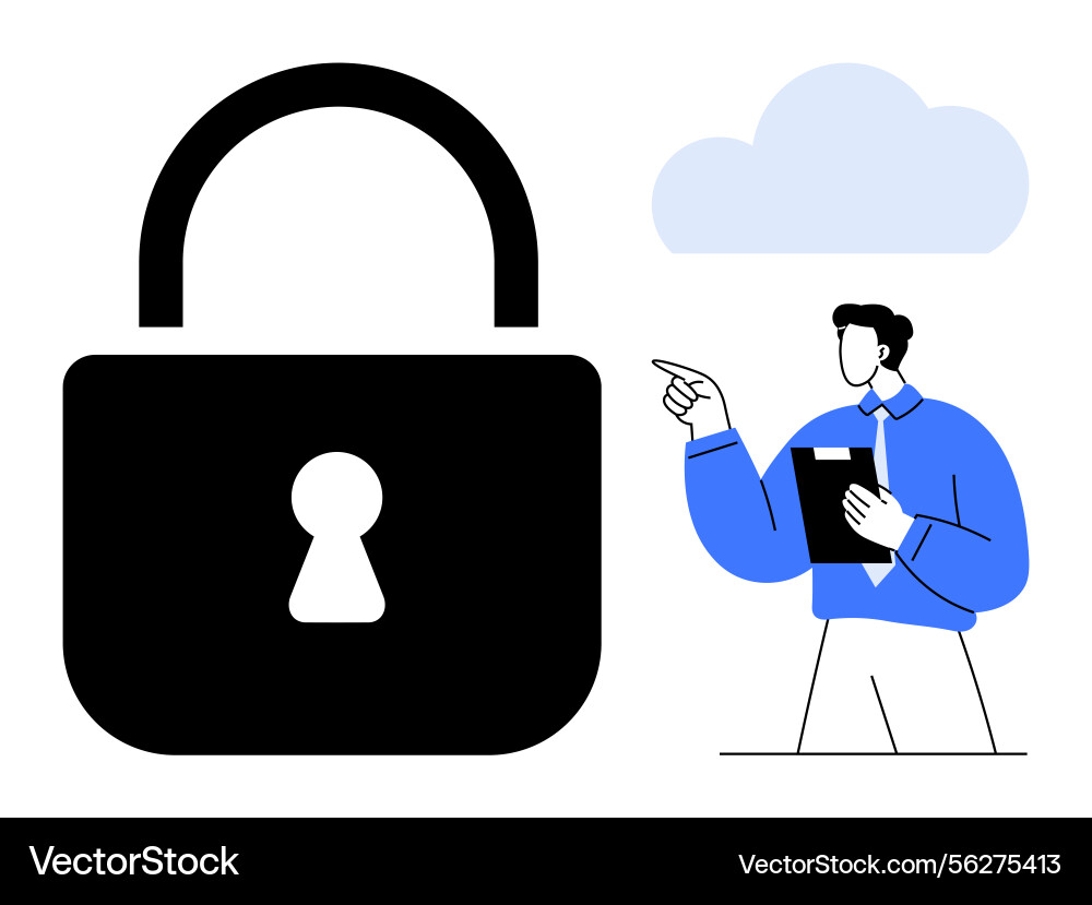 Man discussing cybersecurity strategies Man discussing cybersecurity strategies vector image
