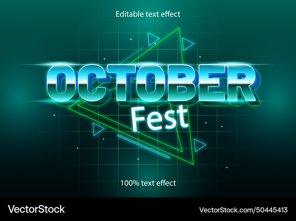 October fest editable text effect retro style October fest editable text effect retro style vector image