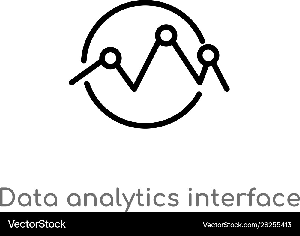 Outline data analytics interface connected Vector Image
