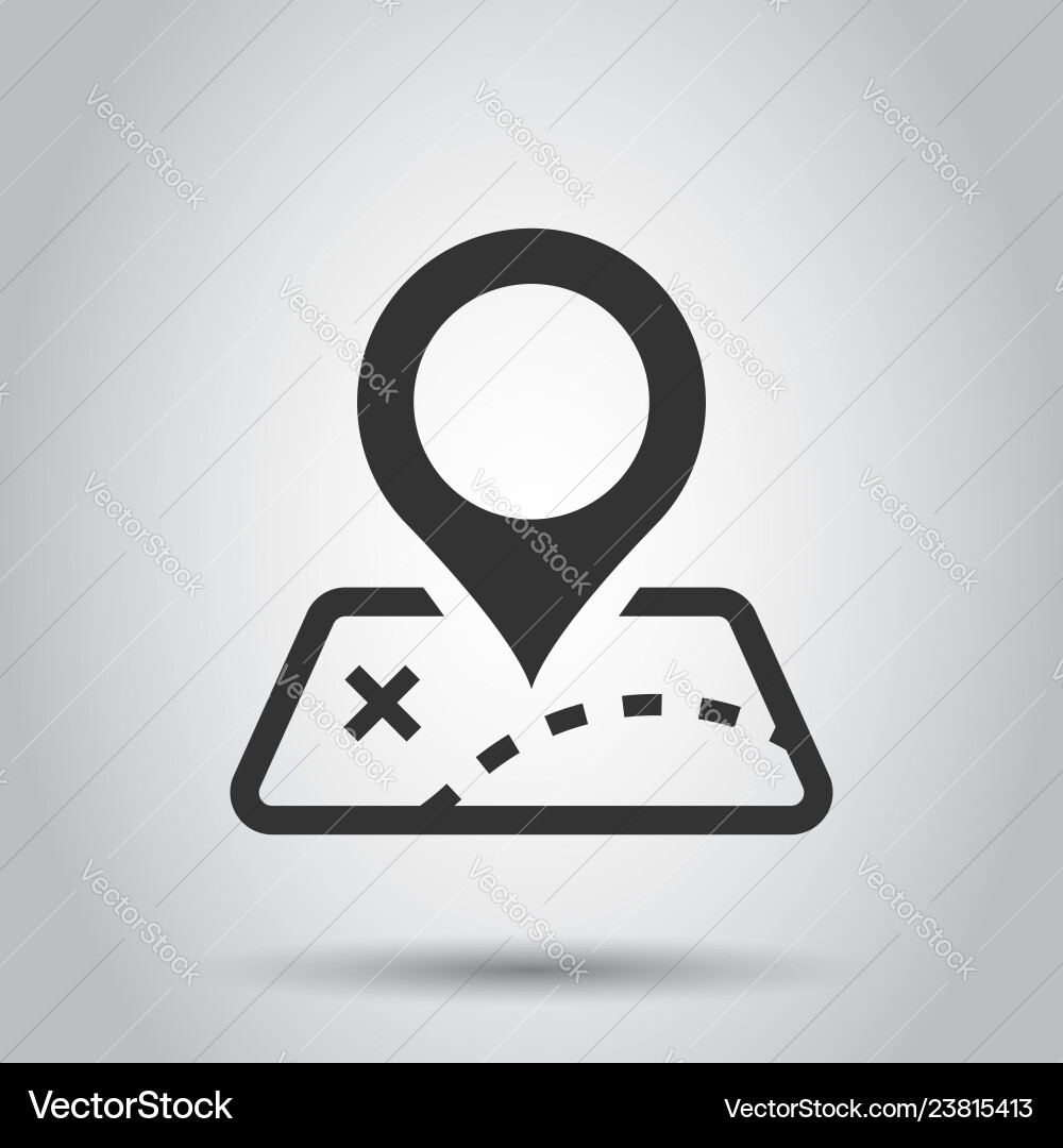 Pin map icon in flat style gps navigation vector image