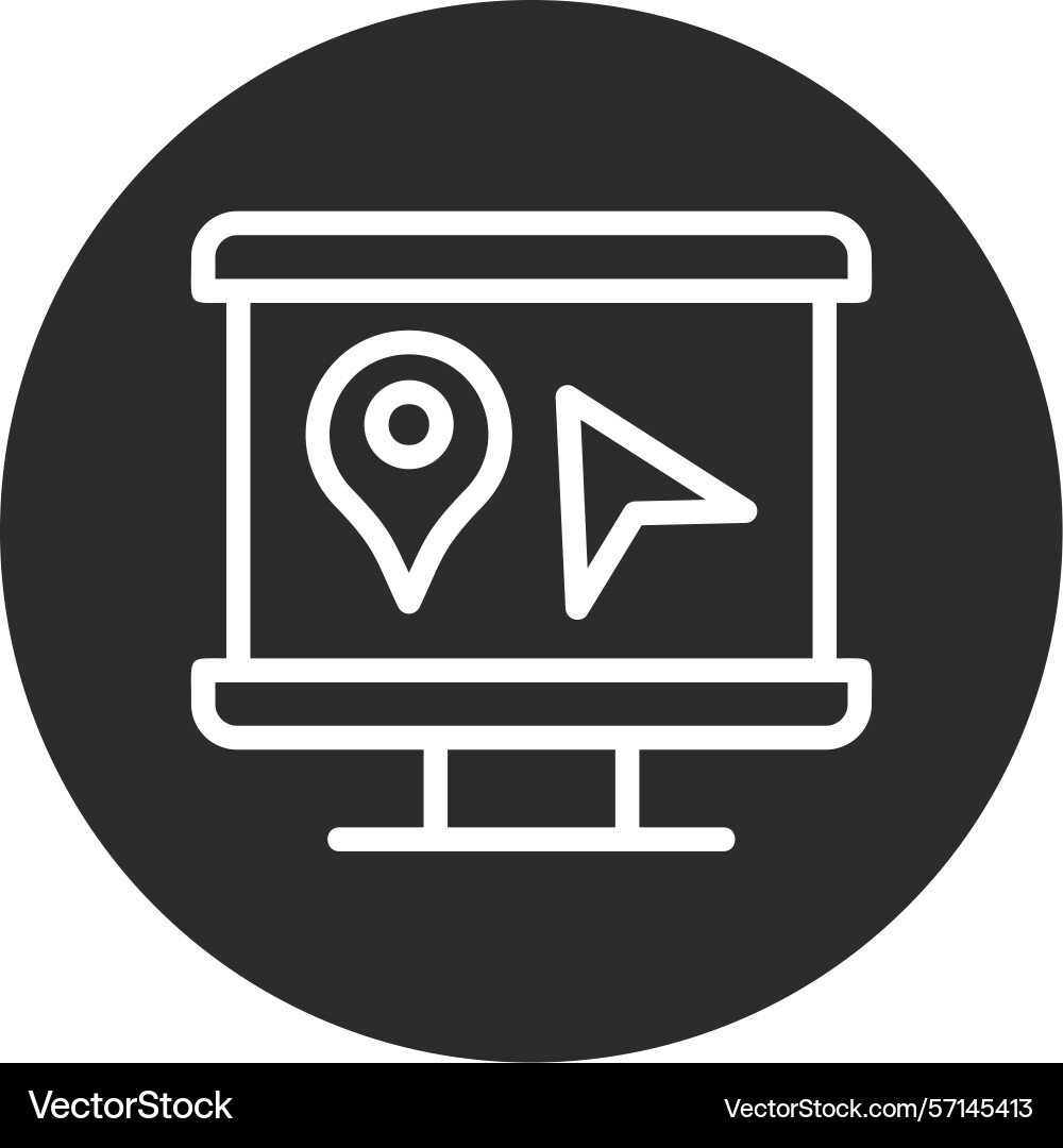 Pointer inverted circle black vector image
