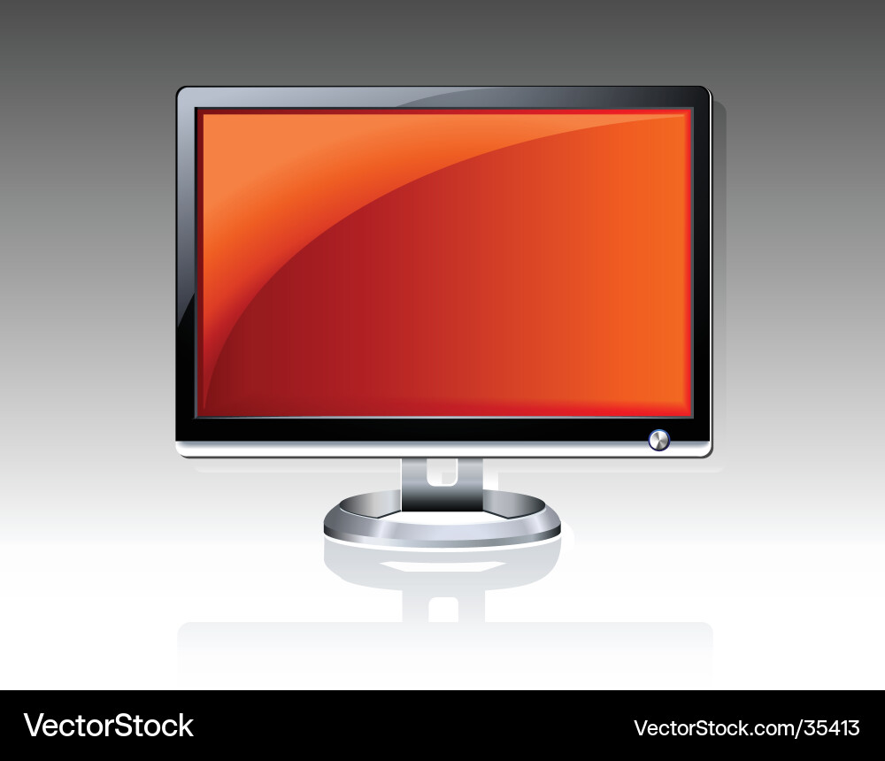 Red LCD Monitor Display vector image