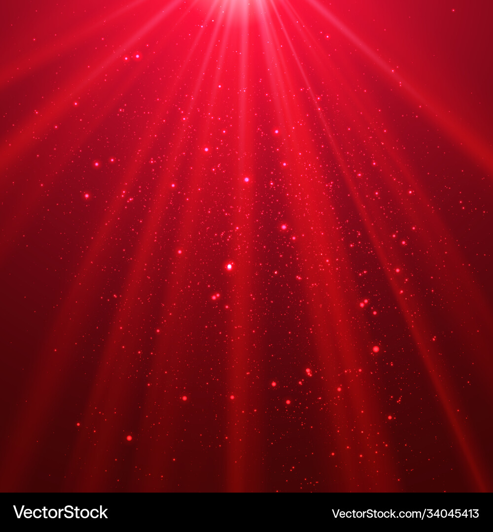Red Shimmering Light Rays Abstract Vector Image