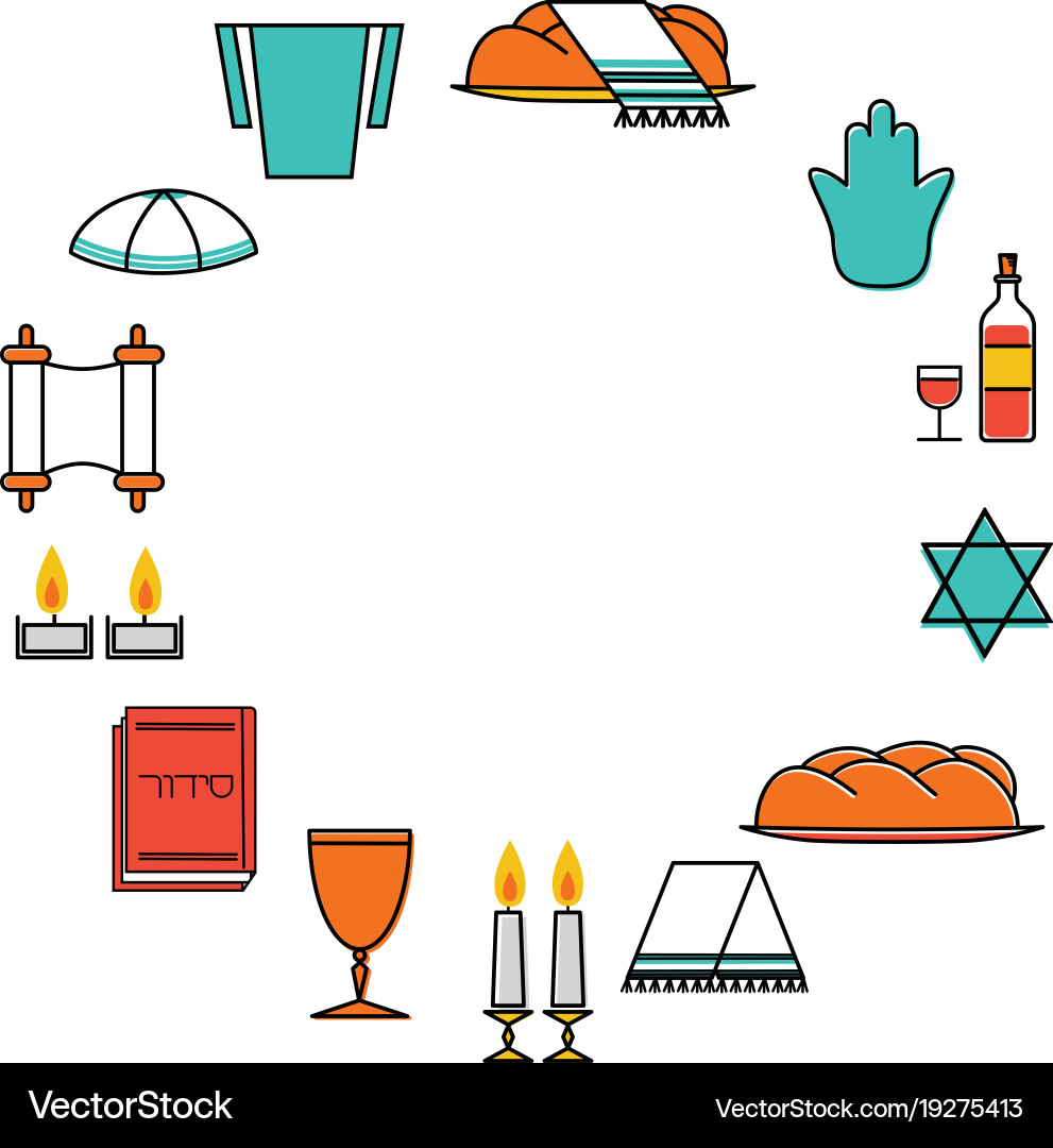 Shabbat shalom greeting card Vector Image