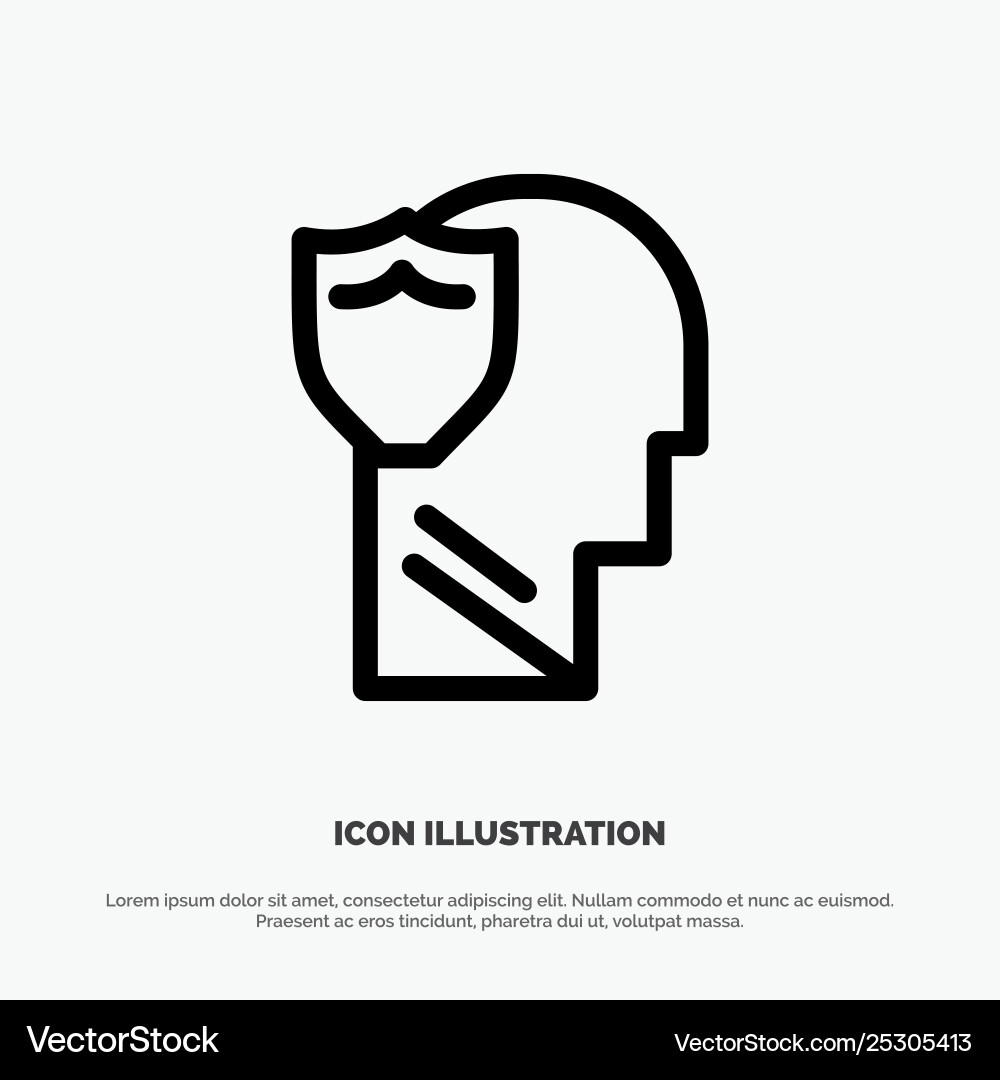 Shield secure male user data line icon Shield secure male user data line icon Vector Image