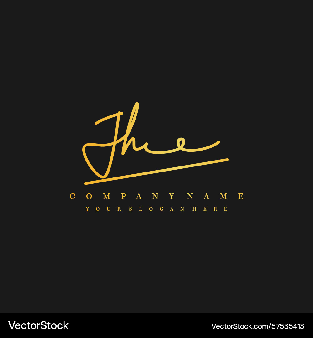 Signature style jh initial logos initials logo Vector Image