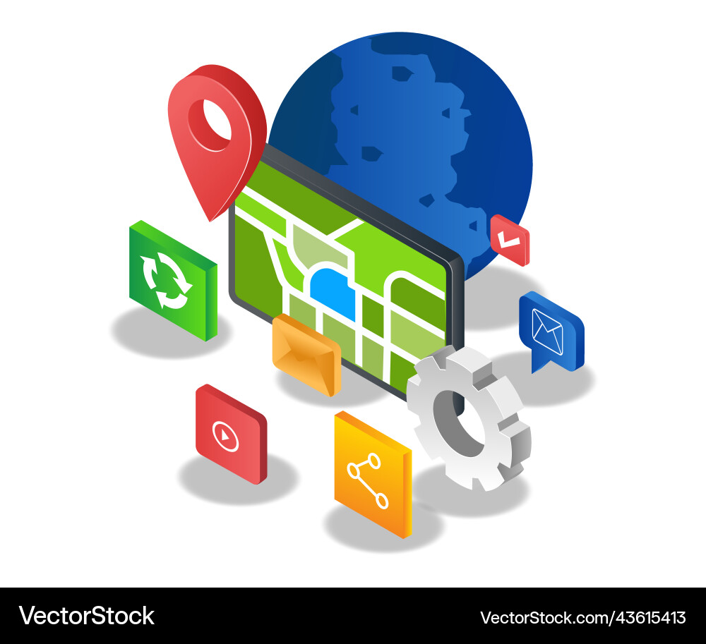 Smartphone app location map Vector Image