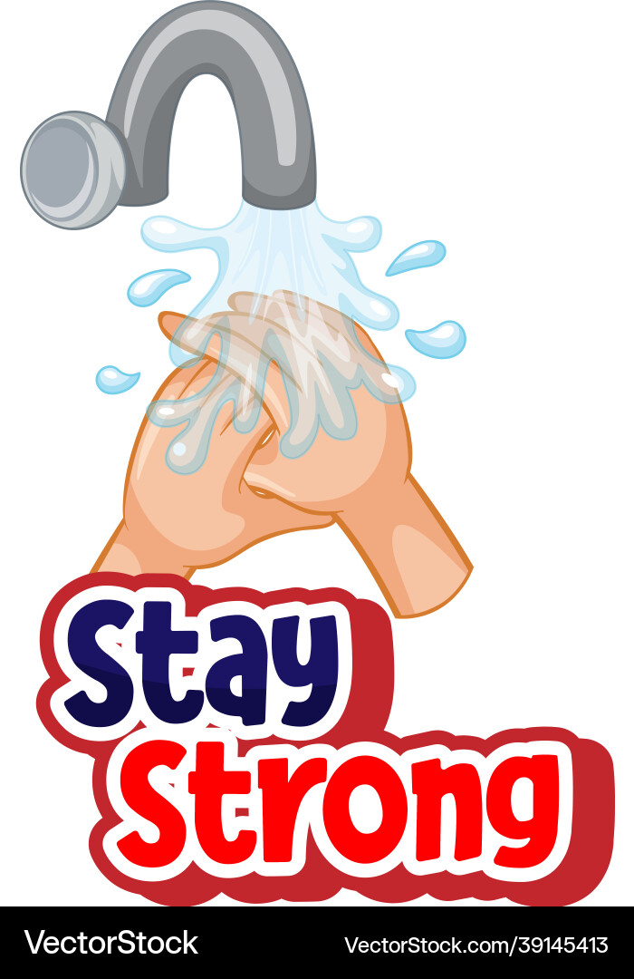 Stay strong font design with virus spreads from Stay strong font design with virus spreads from vector image