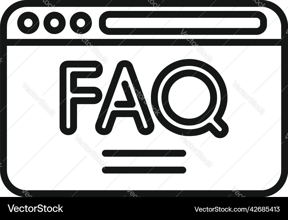 Web faq icon outline people solution Web faq icon outline people solution vector image