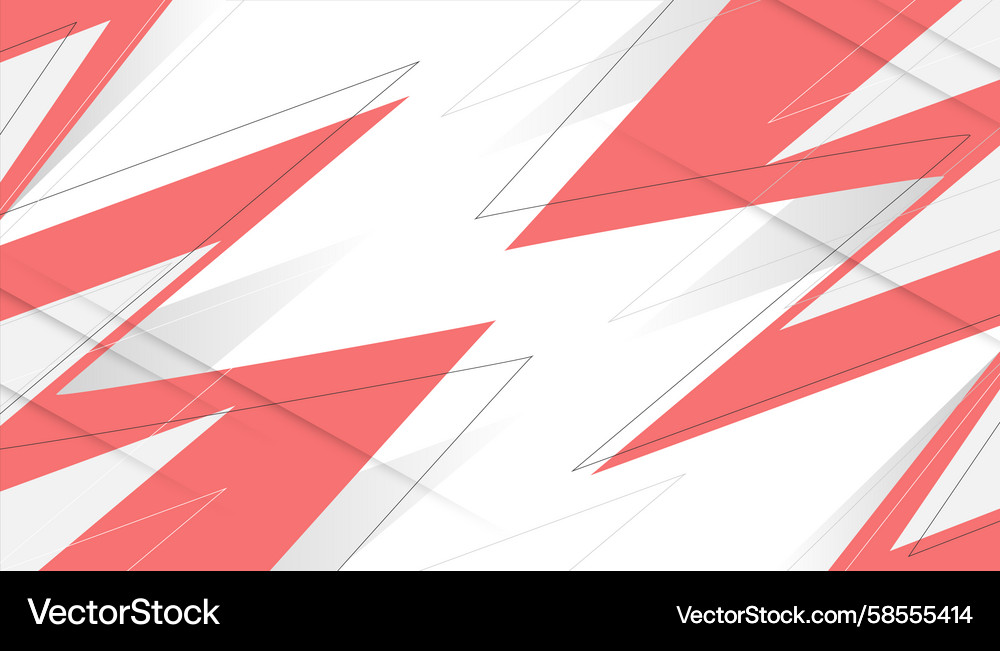 Abstract Red & White Triangle Background Vector Image