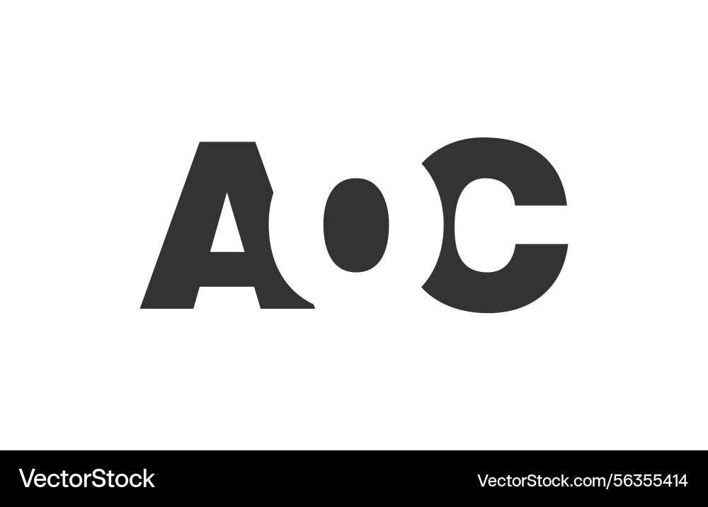 Aoc logo design initial letter a o c bold font Vector Image