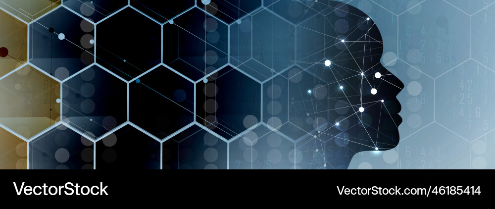 Artificial intelligence technology web background Vector Image