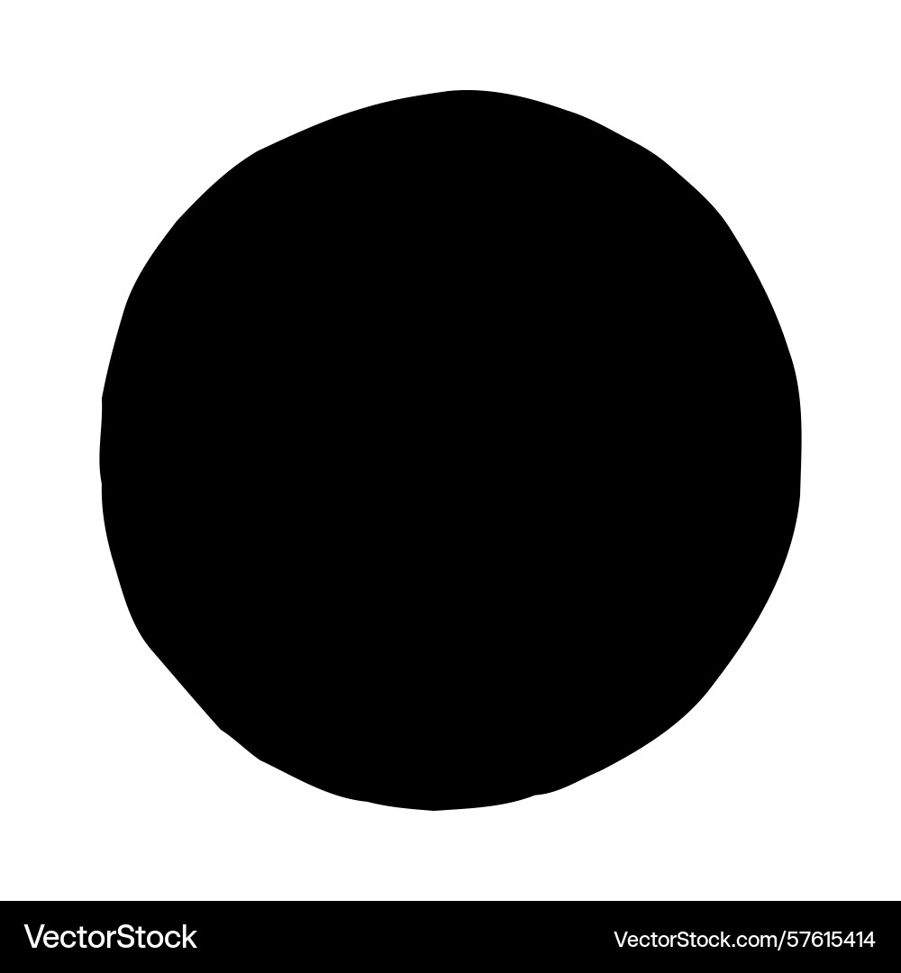 Black circular shape with uneven edges against Vector Image