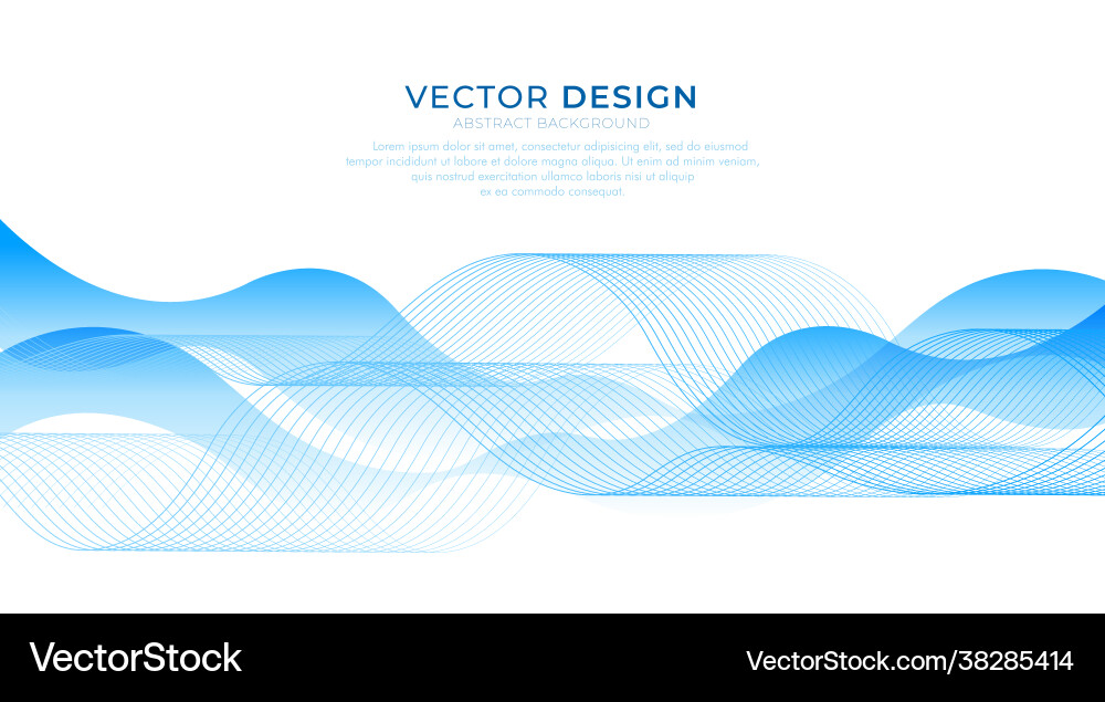 Blue color abstract wave design element line vector image