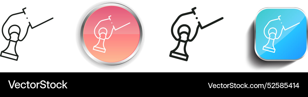 Chess game icon thin linear regular and button Vector Image