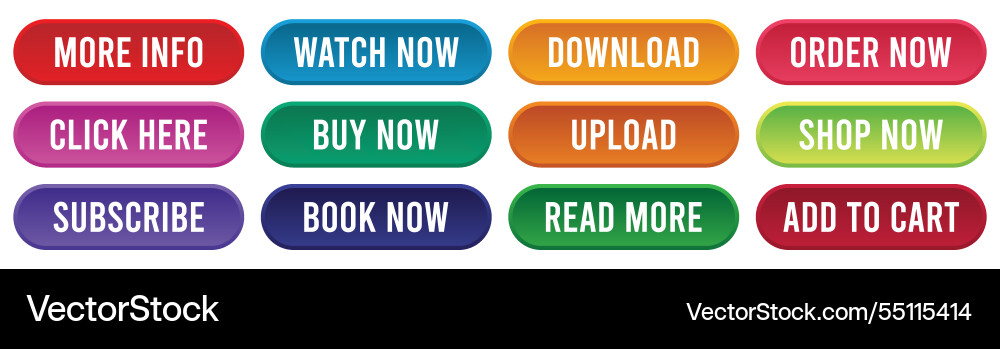 Ecommerce Web Buttons - Modern Icon Set vector image