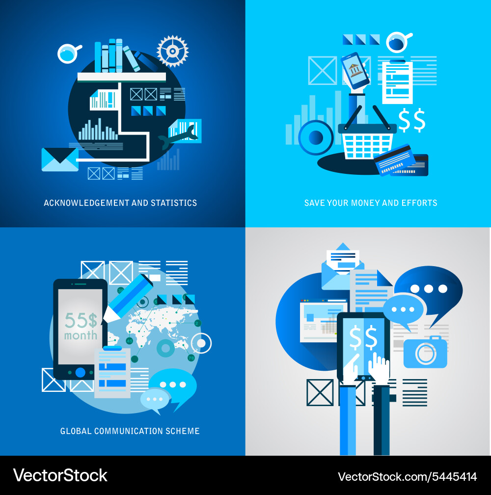 Flat style infographic ui icons to use for your Vector Image