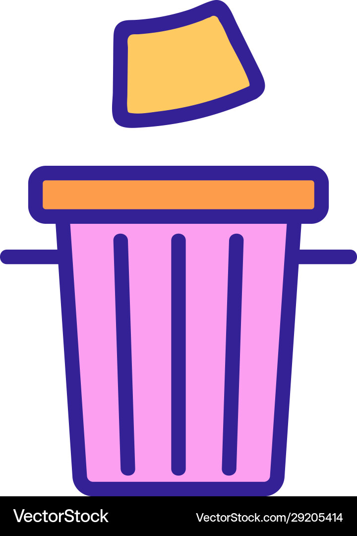 Garbage urn icon isolated contour symbol Vector Image