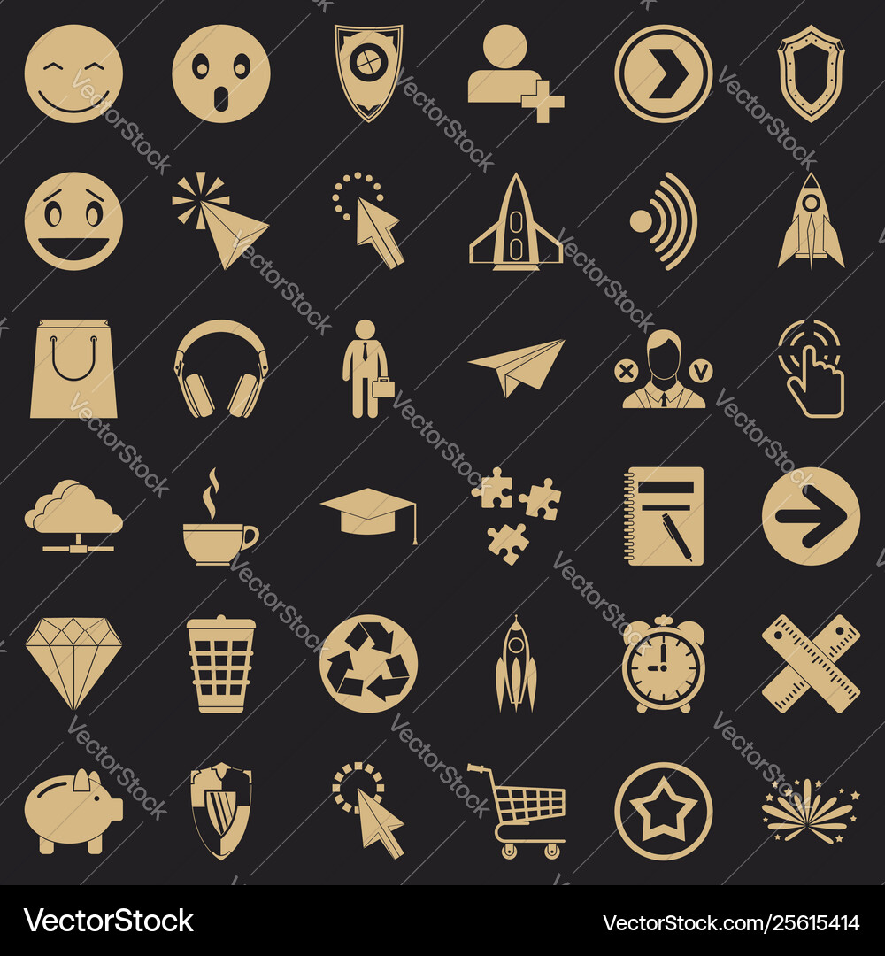 Interface pictograph icons set simple style Interface pictograph icons set simple style vector image