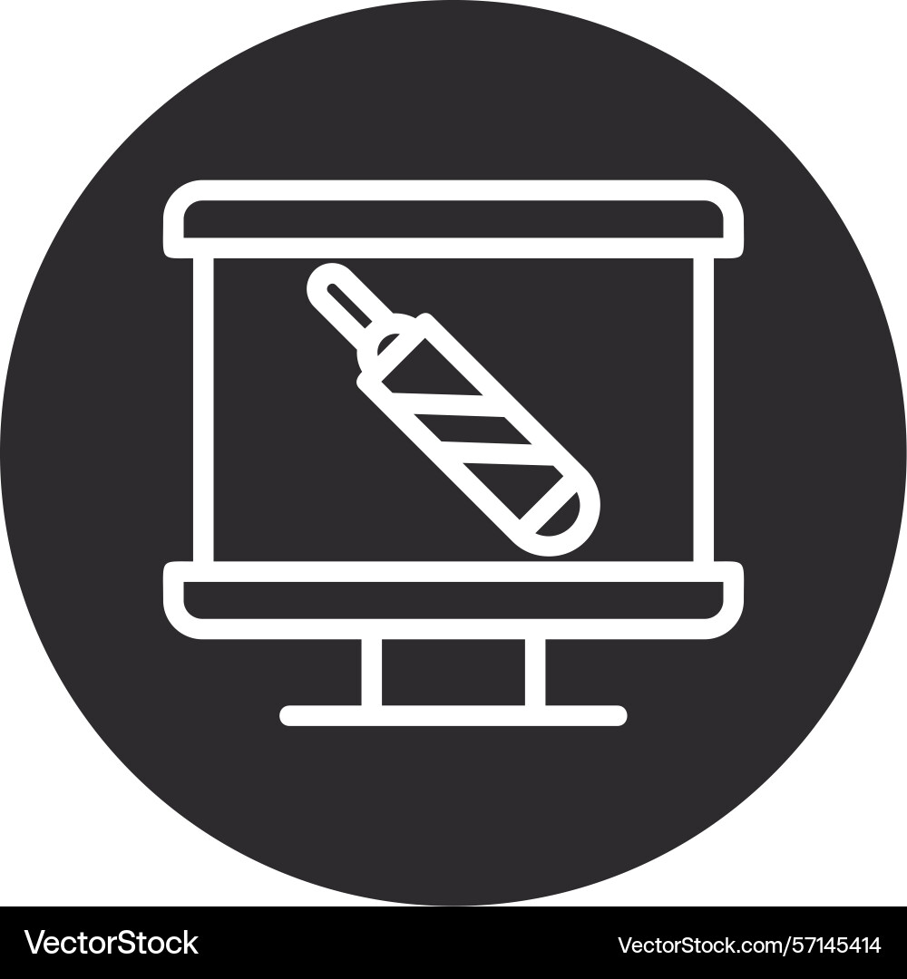 Laser pointer inverted circle black vector image