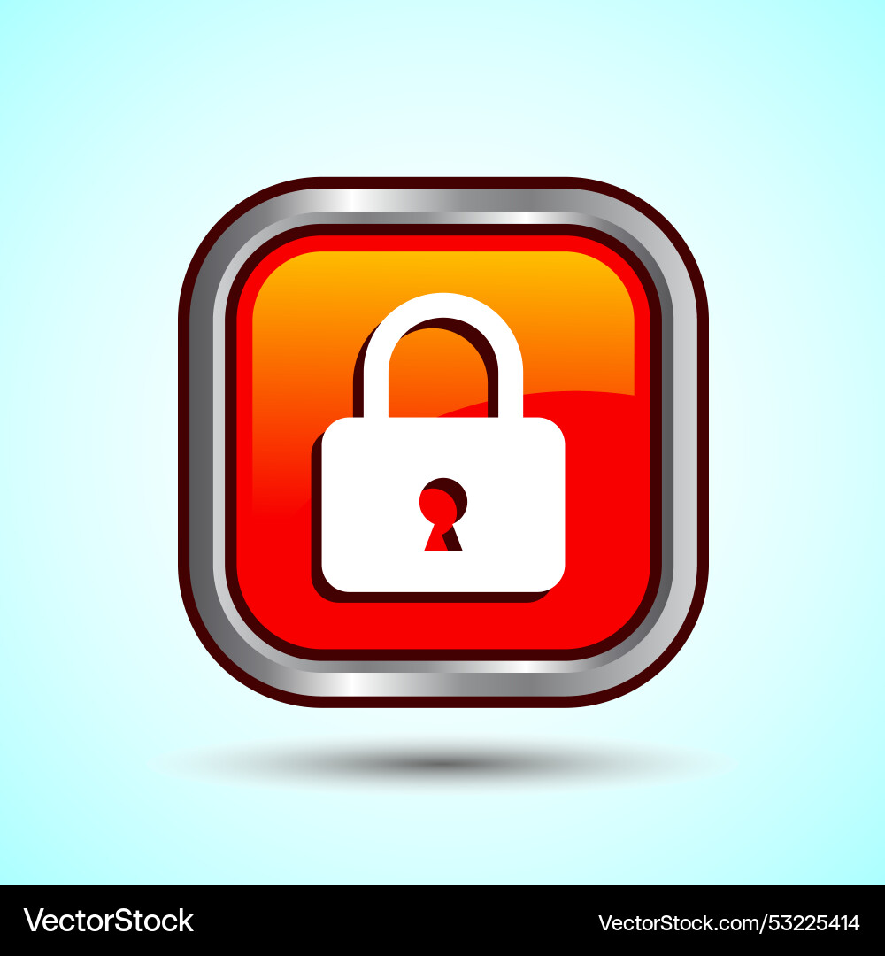 Lock icon button design security symbol Lock icon button design security symbol Vector Image