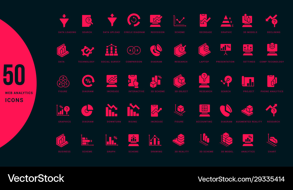 Modern Web Analytics Icons vector image