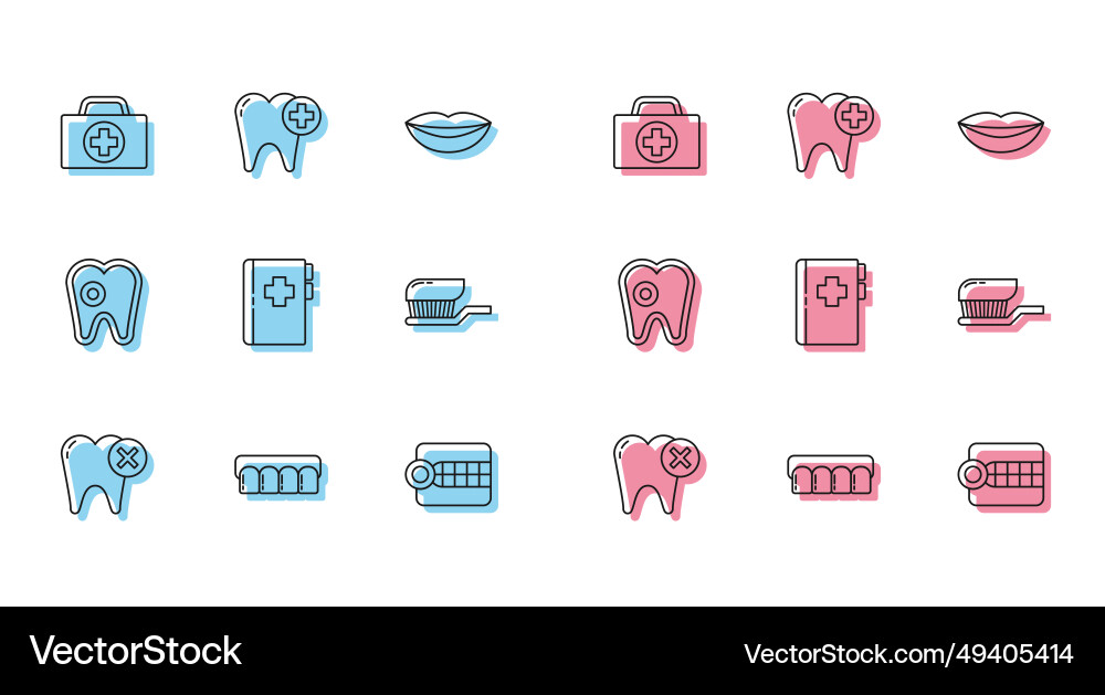 Set line tooth with caries dentures model first Set line tooth with caries dentures model first Vector Image