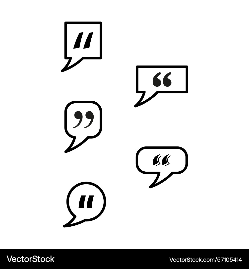 Speech bubble icons quote shapes dialogue Vector Image