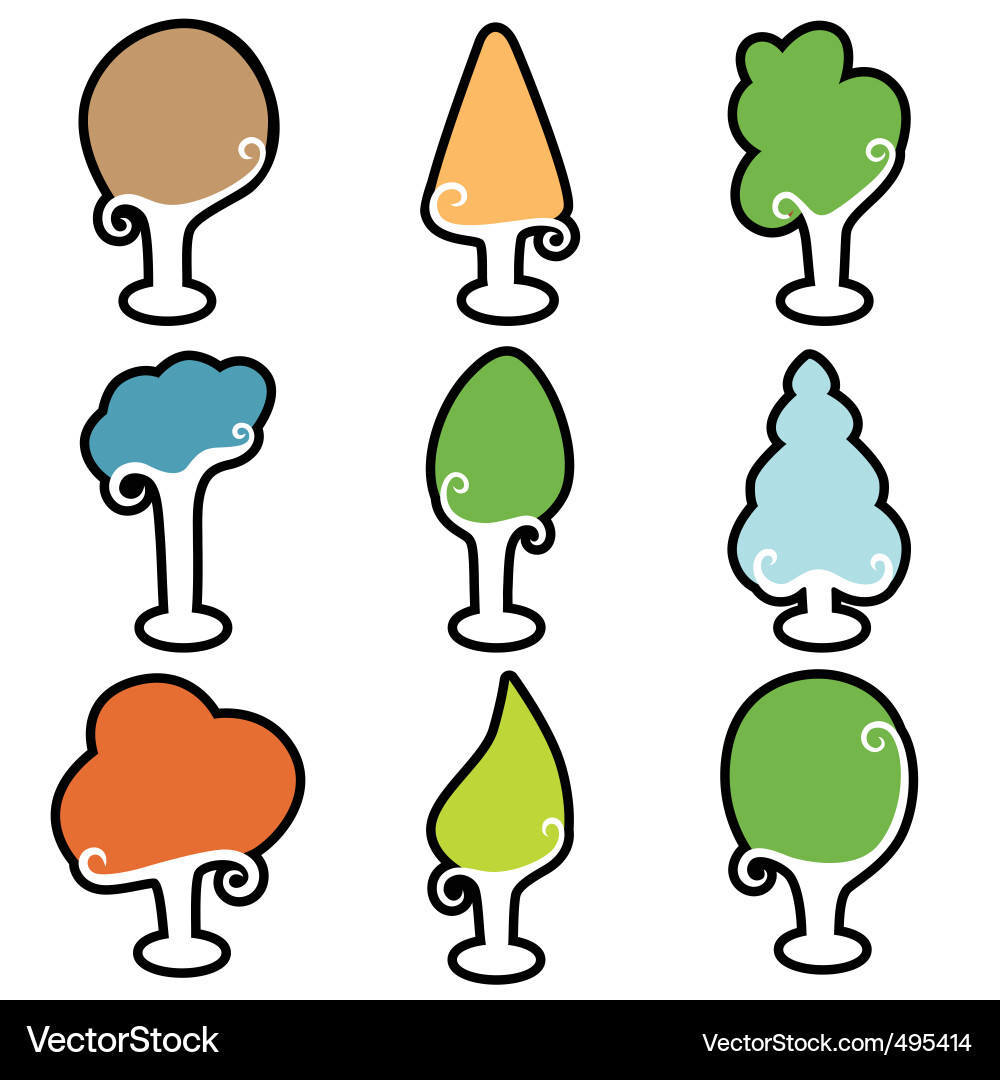 Tree icons vector image