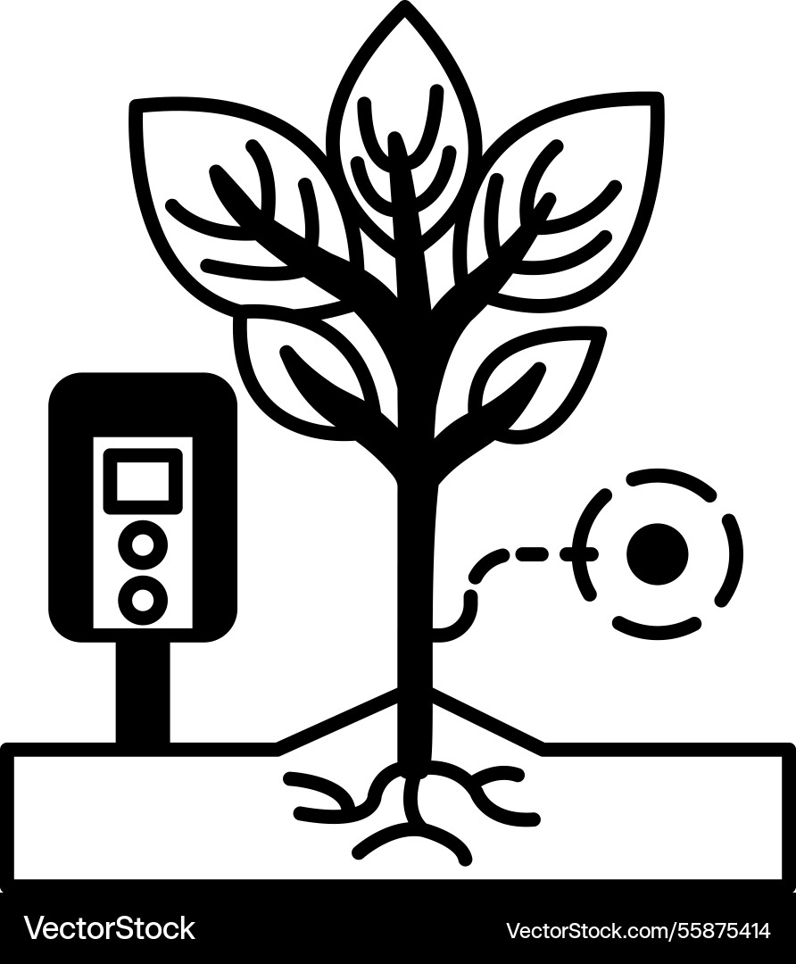 Tree with a device on the ground next Tree with a device on the ground next vector image